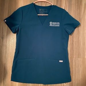 Figs Caribbean Blue scrub top